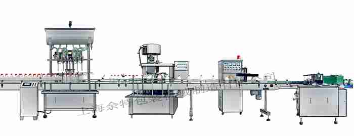 GZF-6L直列式装机、自动锁盖机、铝箔封口、糨糊贴标灌装线